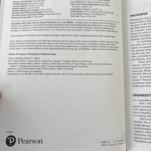 Family Therapy: History, Theory, and Practice 7th Ed. SAMUEL T. GLADDING Pearson - Picture 4 of 5